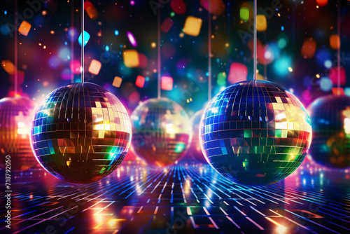 Dance the Night Away Under Disco Ball, Electrifying Party Scene Photo