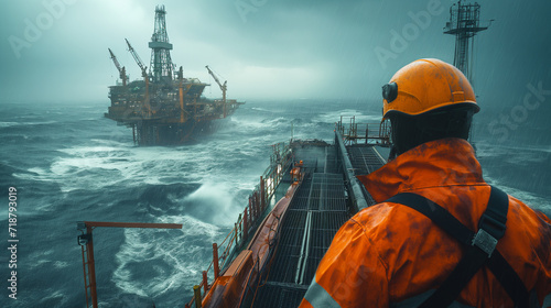 9:16 OR 16:9 Rescuers rescue victims at sea such as oil rigs, gas rigs, ships in bad weather conditions with helicopters. © jkjeffrey