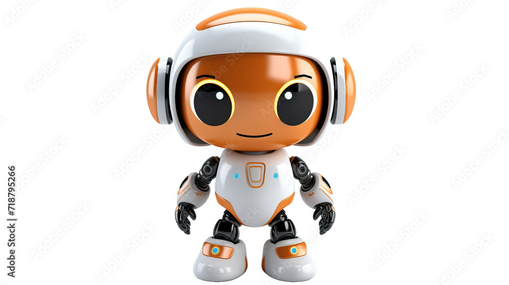 cute robot on white background cute robot on white background