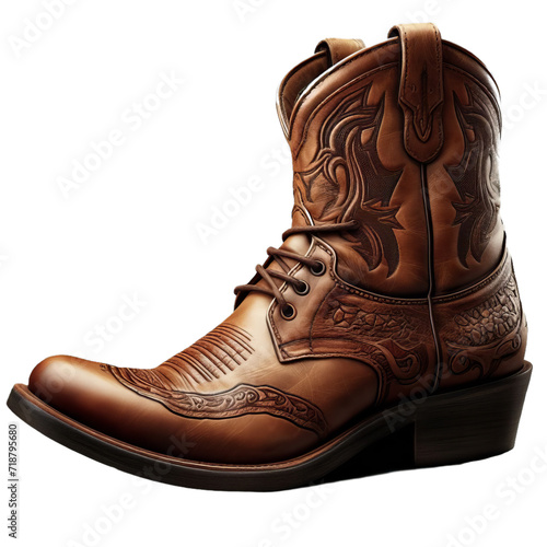 cowboy boots isolated on white or transparent background, PNG
