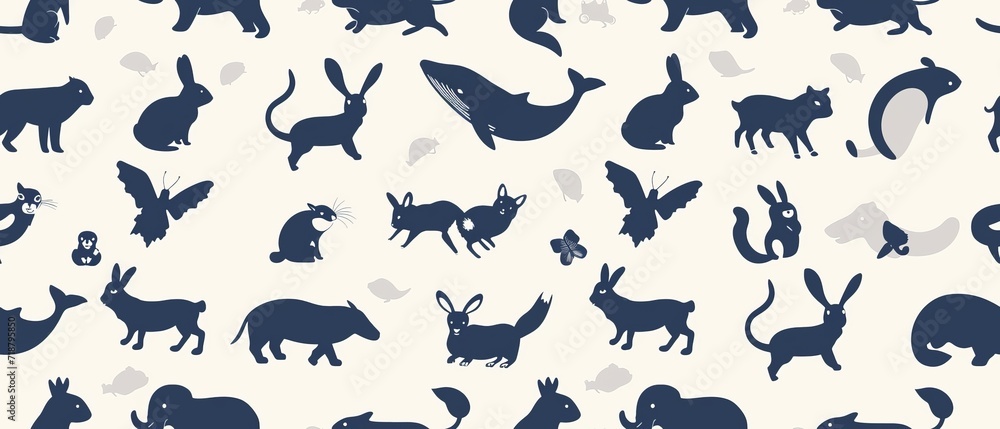 Colorful seamless pattern with various animals Colorful seamless pattern with various animals