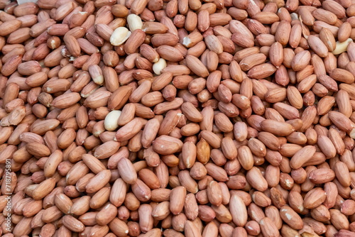 Background of new harvest peanuts sold at farmers market