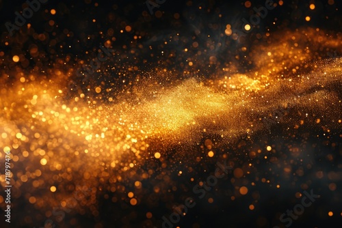 Magical abstract backdrop with gold dust. Generative Ai.