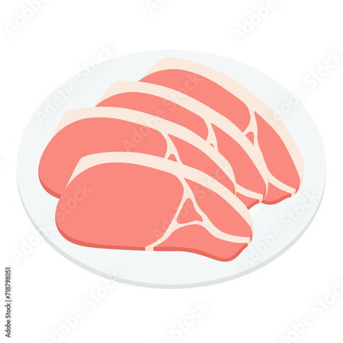 生姜焼き用豚肉のイラスト