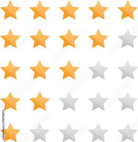 Five star icon collection. Vector illustration