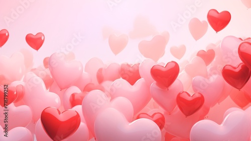 valentine's day background with red balloons