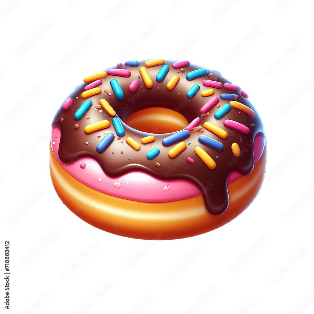 donut isolated on white or transparent background, PNG
