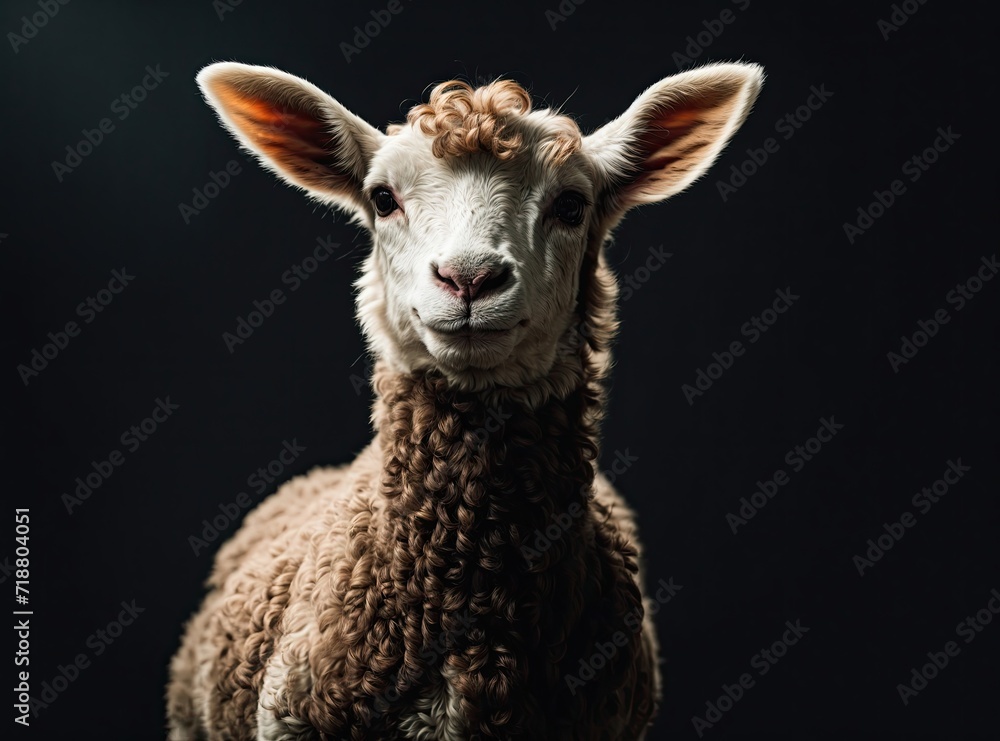 Obraz premium Lamb Elegance in Studio Shadows