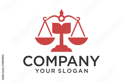 Vector libra revolution justice logo and open book logo combination. Scale and bookstore symbol or icon. Unique law and library logotype design template.