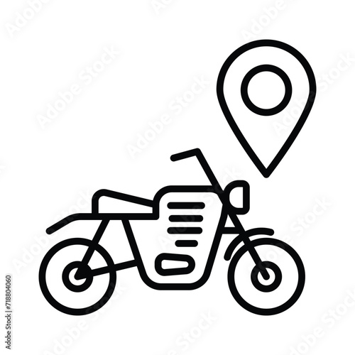Bike Location icon isolate white background vector stock illustration