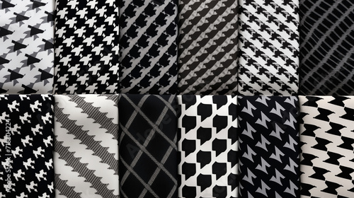 Fabric Elegance: A Collage of Houndstooth Patterns 