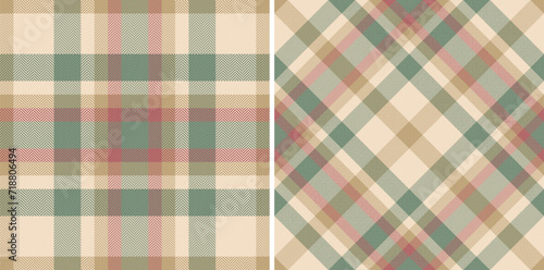Pattern vector background of seamless plaid check with a fabric texture textile tartan. Set in novelty colors. Flannel shirt outfit ideas.