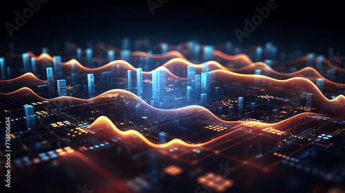 Abstract background of future network technology and network connections