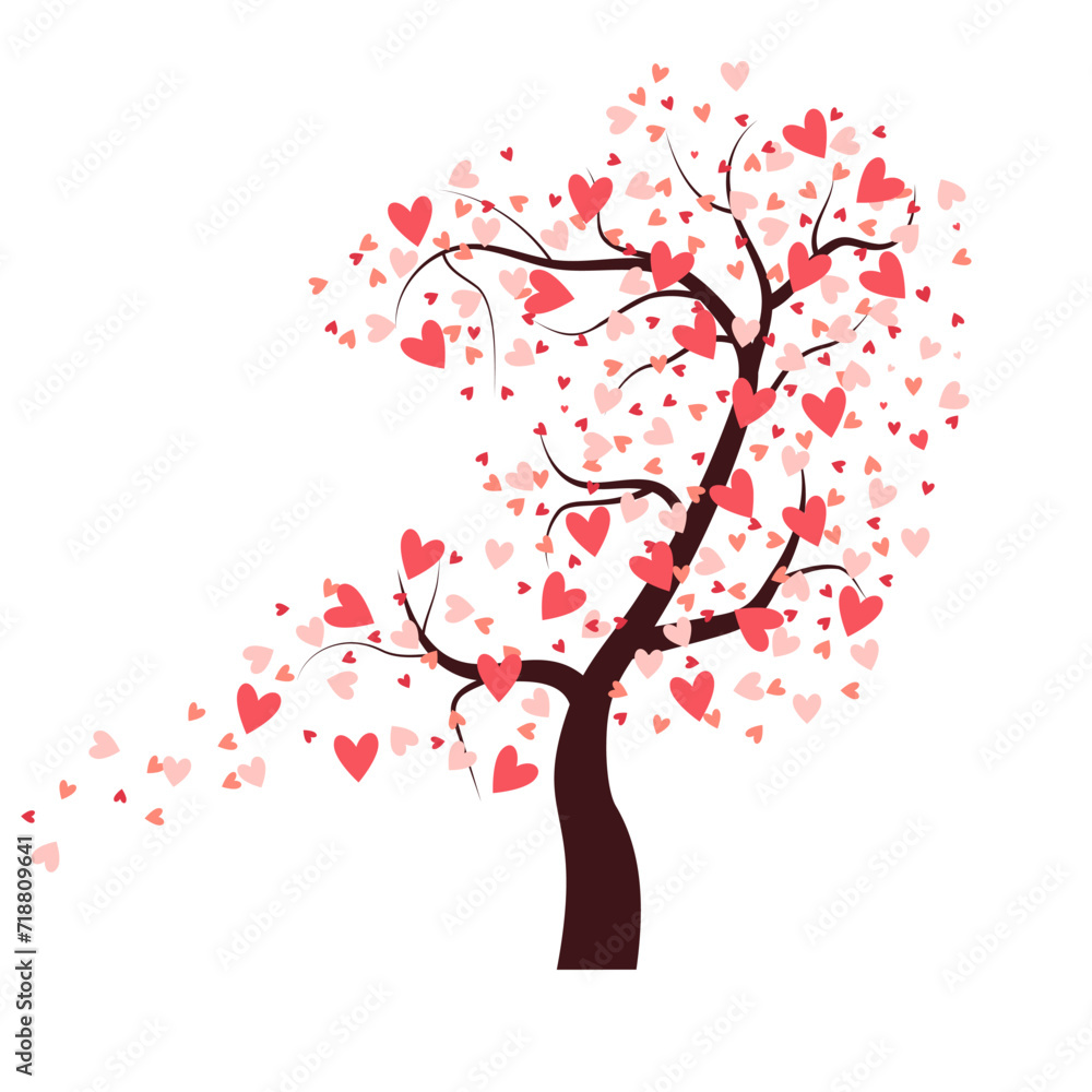 love tree with hearts
