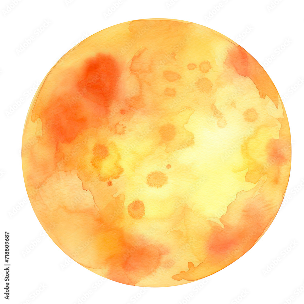 AI-generated watercolor Sun clip art illustration. Isolated elements on a white background. AI-generated watercolor Sun clip art illustration. Isolated elements on a white background.