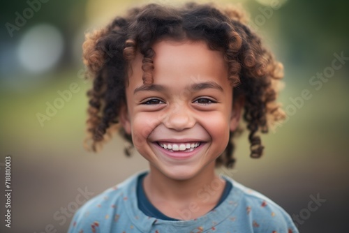 child in a dimpled smile headshot