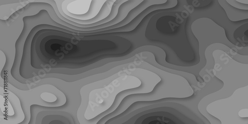  Black and gray wave Seamless abstract white papercut background 3d realistic design use for ads banner and advertising print design vector. 3d topography relief. Vector topographic illustration.