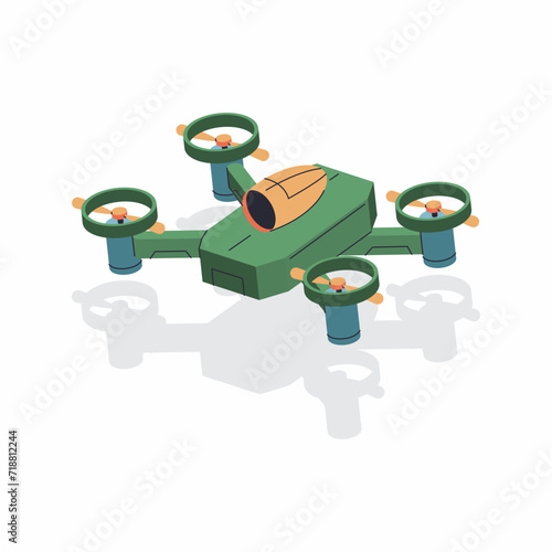 Drone for kids vector cartoon illustration isolated on background.