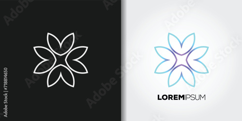 simple flower logo set