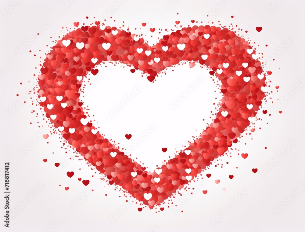 valentine's day template with frame of red heart sprinkles on transparent background valentine's day template with frame of red heart sprinkles on transparent background