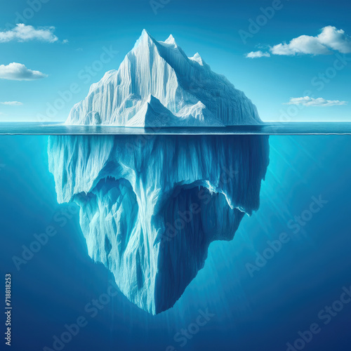 Tip of the iceberg. Hidden Challenges: The Iceberg Effect in Problem-Solving Background photo
