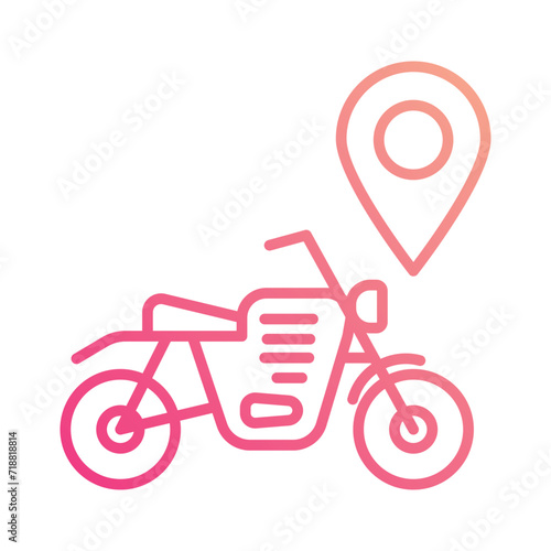 Bike Location icon isolate white background vector stock illustration