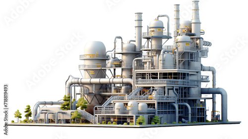 Factory. Isolated on white background. 3d illustration © Pixel Town