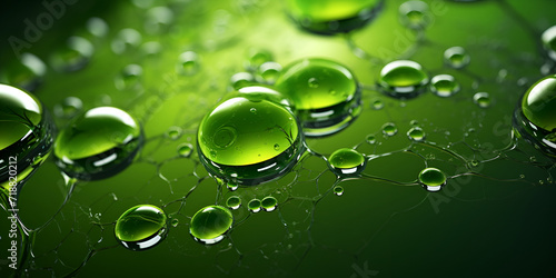water drops on green background, A green bottle of water with the word green on it, 