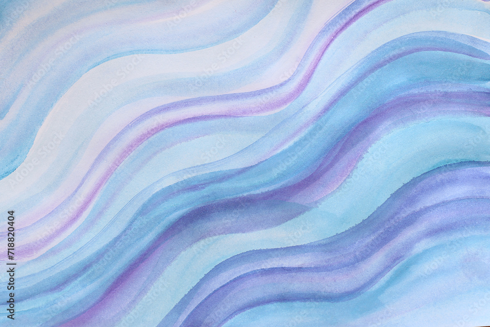 Abstract wave hand painted watercolor background