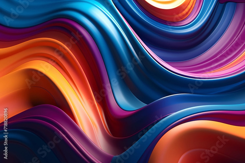 Abstract 3D Colorful Swirl Liquid Wave Background