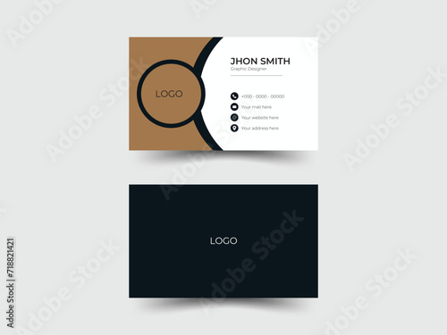 Modern Business Card Abstract and Creative Business Card Template. Black And Gold business card design template.