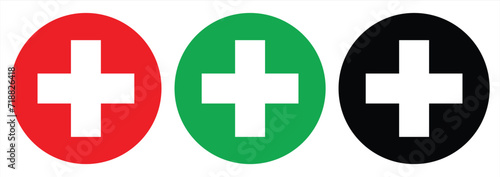 	
First aid icon, First aid symbol vector design plus icon