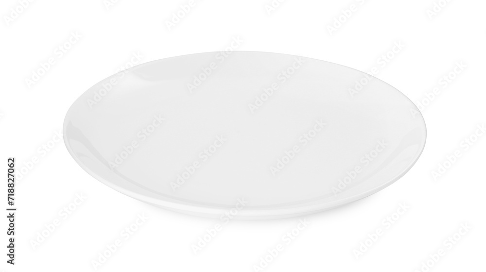 One beautiful ceramic plate isolated on white One beautiful ceramic plate isolated on white