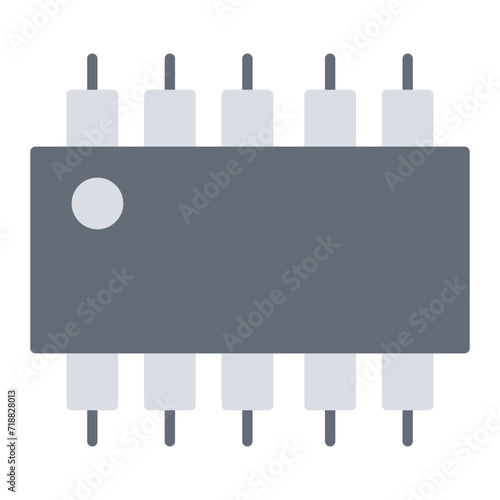 Integrated Circuit icon vector image. Can be used for Electric Circuits.
