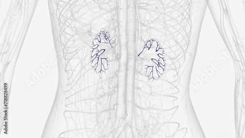 The renal veins in the renal circulation, are large-calibre veins that drain blood filtered by the kidneys into the inferior vena cava