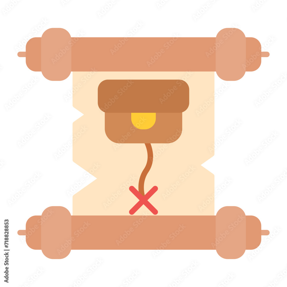 Treasure Map icon vector image. Can be used for In The Wild. Treasure Map icon vector image. Can be used for In The Wild.