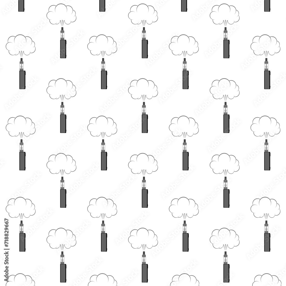 Electronic cigarettes seamless pattern isolated on white background Electronic cigarettes seamless pattern isolated on white background