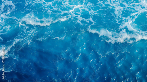Aerial view of wavy sea. Ocean surface texture as background.