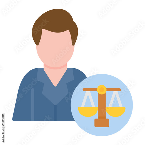 Attorney icon vector image. Can be used for Fintech.