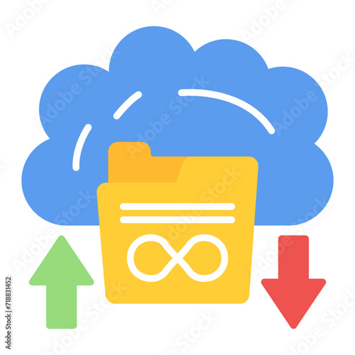 Unlimited Storage icon vector image. Can be used for Web Hosting.