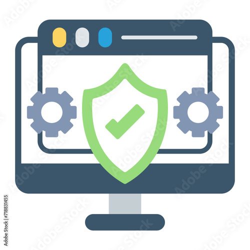 System Protection icon vector image. Can be used for Web Hosting.
