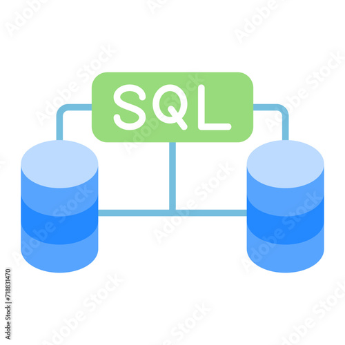 Sql Databases icon vector image. Can be used for Web Hosting.