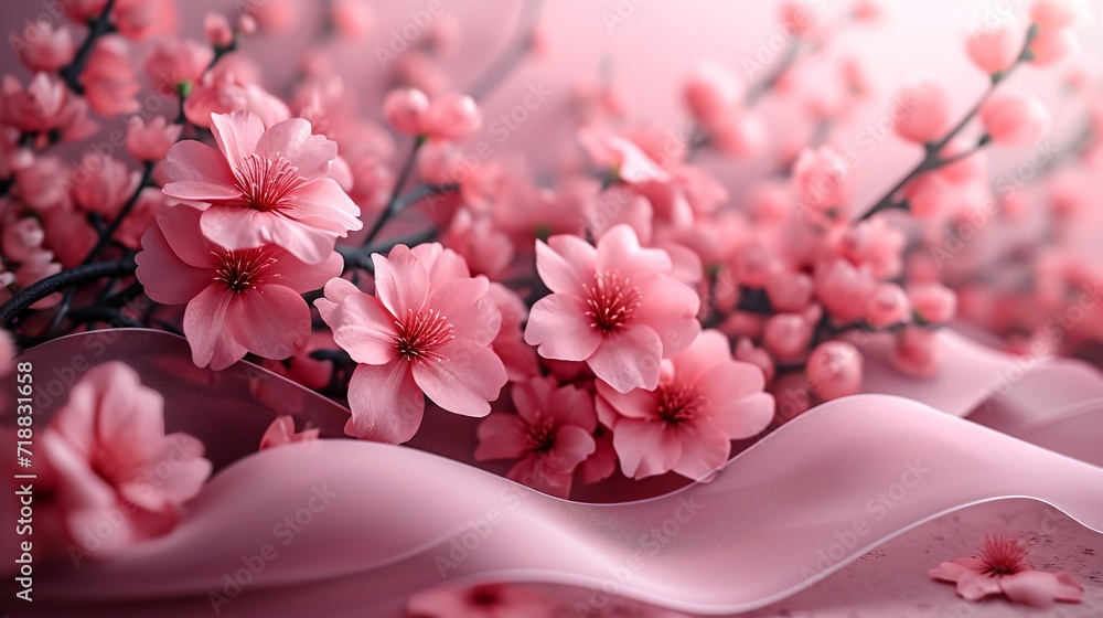 Pink Petals: A Monthly Celebration of Spring's Delicate Beauty Generative AI