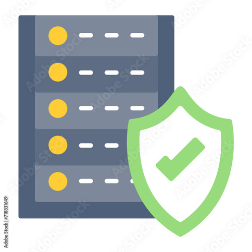 Server Protection icon vector image. Can be used for Web Hosting.