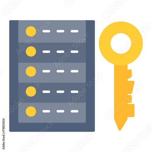 Server Encryption icon vector image. Can be used for Web Hosting.