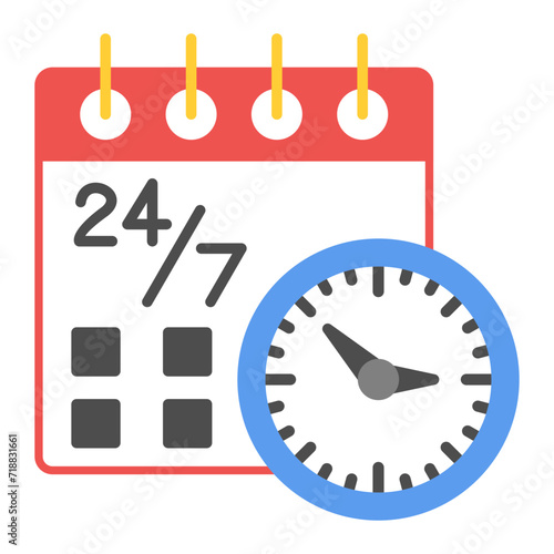 Schedule Service icon vector image. Can be used for Web Hosting.