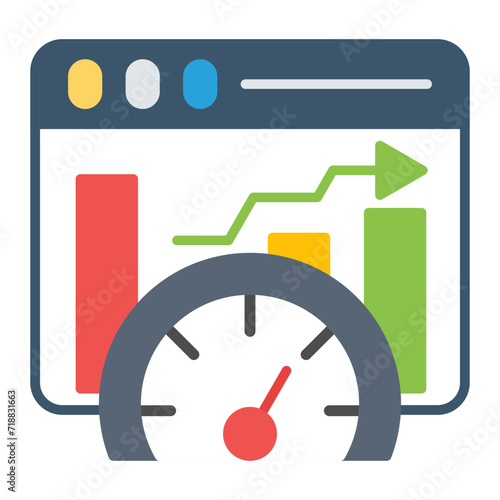 Seo Performance icon vector image. Can be used for Web Hosting.