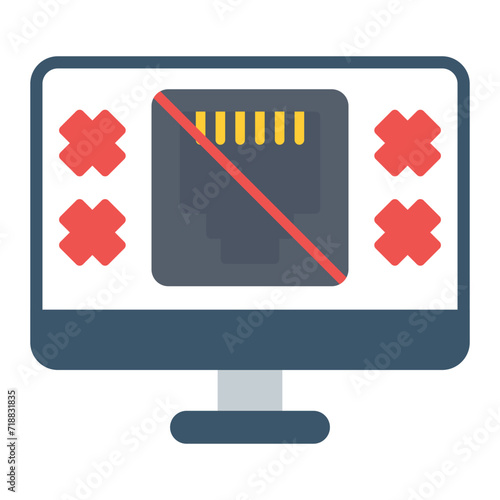 Lan Unplugged icon vector image. Can be used for Web Hosting.