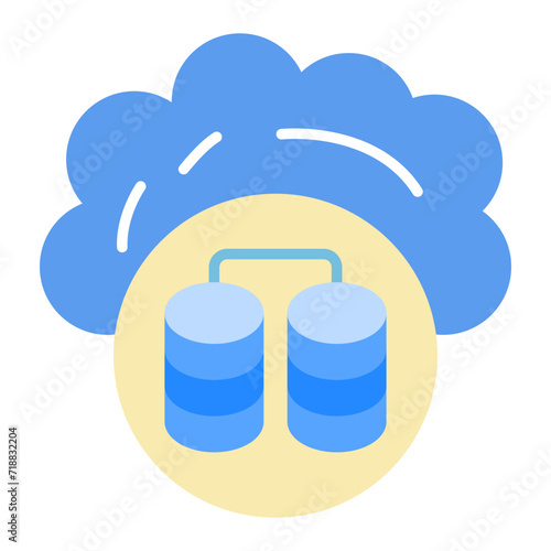 Cloud Database icon vector image. Can be used for Web Hosting.