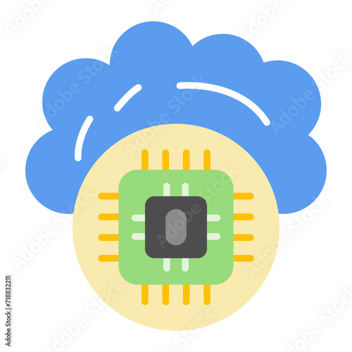 Cloud Circuit icon vector image. Can be used for Web Hosting.